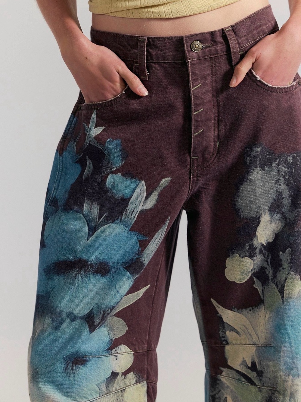 We The Free Good Luck Printed Barrel Jeans - Picture 4 of 5